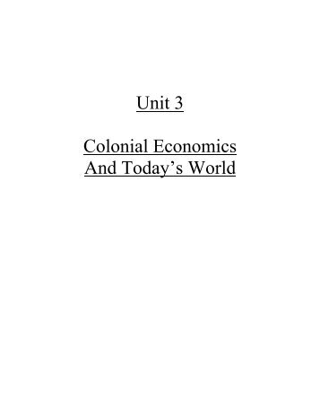 Unit 3 Colonial Economics And Today's World - Georgia State Parks ...