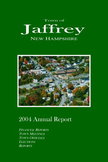 RESULTS OF THE ANNUAL TOWN MEETING - Town of Jaffrey