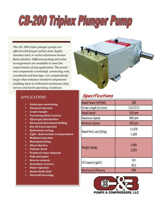 CB-200 - C & B Pumps and Compressors