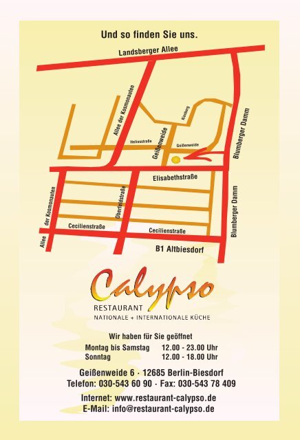 Die Biergartensaison im Calypso ist eröffnet. - Restaurant Calypso