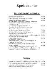 Speisekarte - Restaurant Calypso