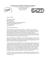 Follow-up letter from ICPT - Texas State Board of Pharmacy