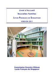 livret d'accueil nouveaux parents au lfs - LycÃ©e franÃ§ais de Singapour