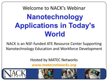 Nanotechnology Applications in Today's World - MATEC NetWorks