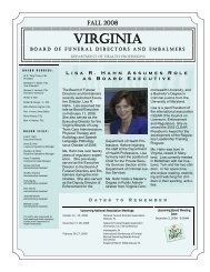 Fall 2008 Newsletter - Virginia Department of Health Professions