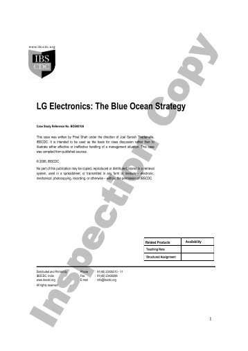 lg blue ocean strategy In mid 2006 lg launched blue ocean strategy campaign the campaign, entitled 'blue ocean 2 by 10' represented its aim to be among the. lg blue ocean strategy In mid 2006 lg launched blue ocean strategy campaign the campaign, entitled 'blue ocean 2 by 10' represented its aim to be among the.