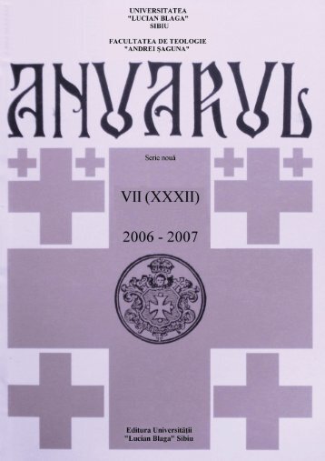 anuarul academic 2006-2007 - Facultatea de Teologie "Andrei ...