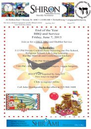 End of the Year BBQ and Service Friday, June 7, 2013 ... - Shir Ami