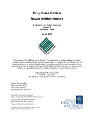 Drug Class Review Newer Antihistamines - Oregon Health ...