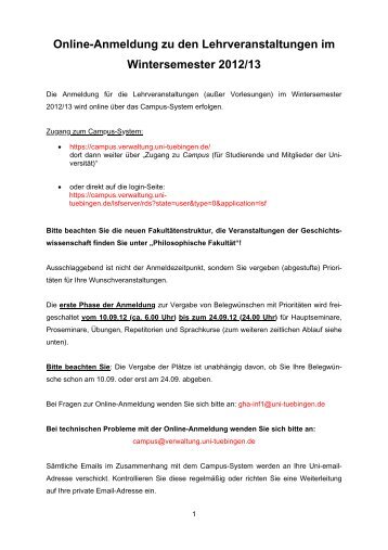 Online-Anmeldung zu den Lehrveranstaltungen im Wintersemester ...