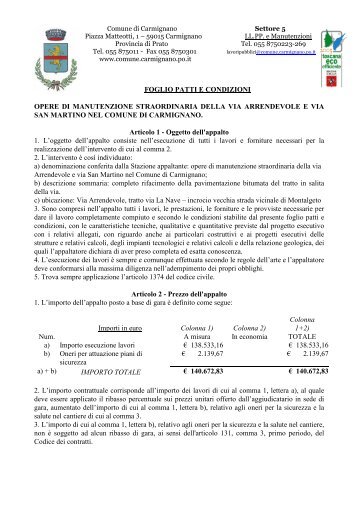 foglio patti e condizioni