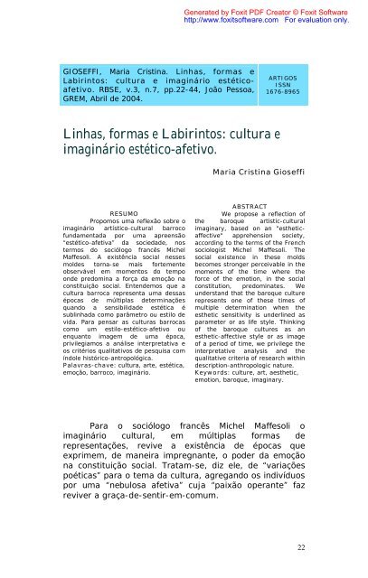 abril de 2004 - CCHLA - Universidade Federal da ParaÃ­ba