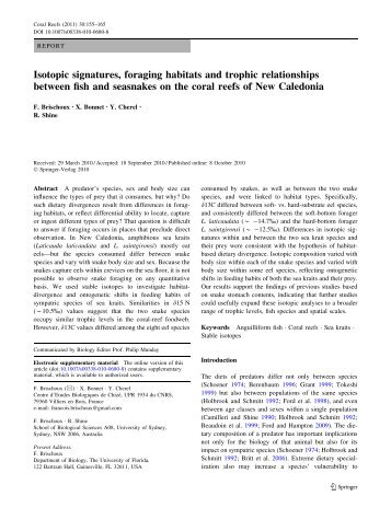 Isotopic signatures, foraging habitats and trophic ... - Cebc - CNRS