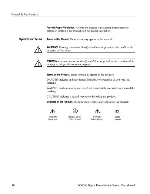 User Manual DDS200 Digital Demodulation System 070-9952-00