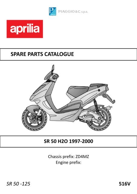 125 516v spare parts catalogue sr 50 h2o 1997-2000 - AF1 Racing