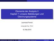 Elemente der Analysis II Kapitel 7: Lineare ... - Universität Trier
