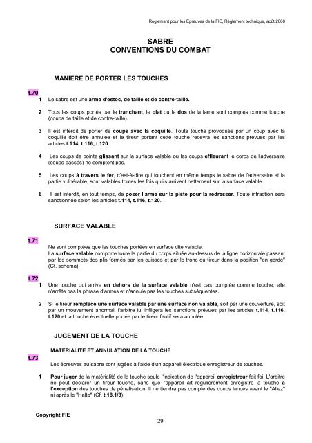 reglement technique generalites et regles communes aux trois armes