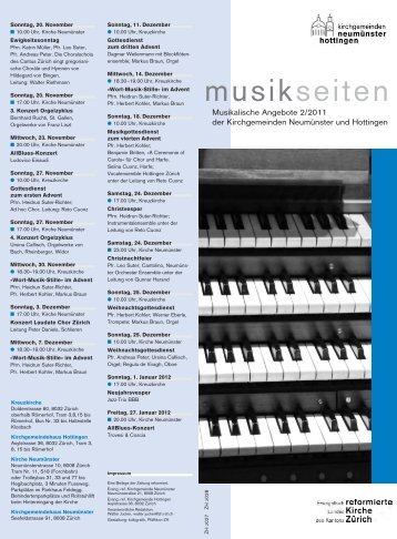 musikseiten - Kirchgemeinde Zürich-Neumünster