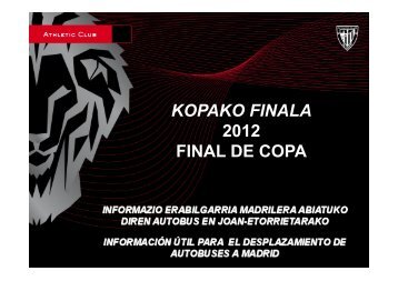 KOPAKO FINALA 2012 FINAL DE COPA - Athletic Club