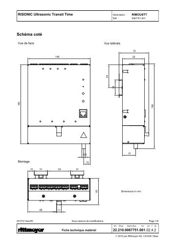 Fiche technique du module RISONIC Ultrasonic Transit ... - Rittmeyer