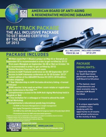 FAST TRACK PACKAGE - American Academy of Anti-Aging Medicine