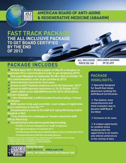 FAST TRACK PACKAGE - American Academy of Anti-Aging Medicine