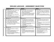 english language â assessment objectives - Fort Pitt Grammar School