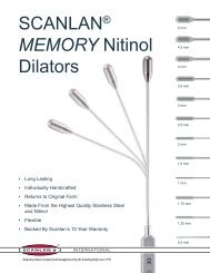 SCANLANÂ® MEMORY Nitinol Dilators - Scanlan International