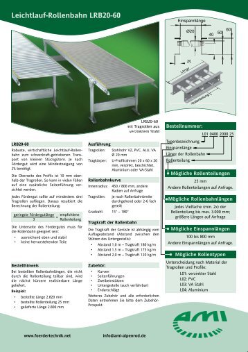 Leichtlauf-Rollenbahn LRB20-60 - AMI FÃ¶rder
