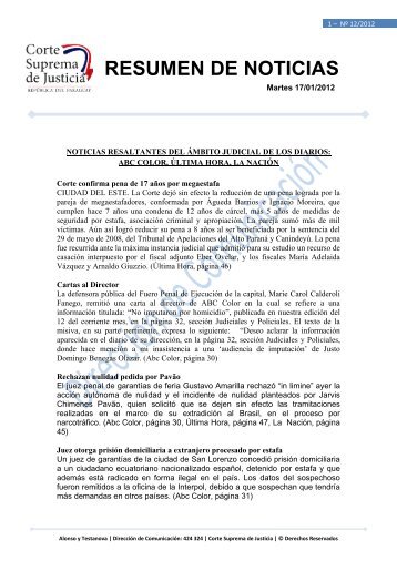 RESUMEN DE NOTICIAS