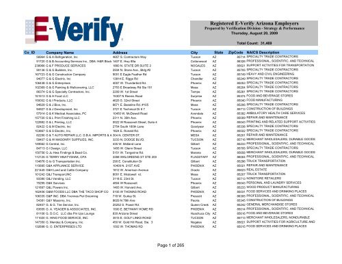 Registered E Verify Arizona Employers Arizona Attorney General