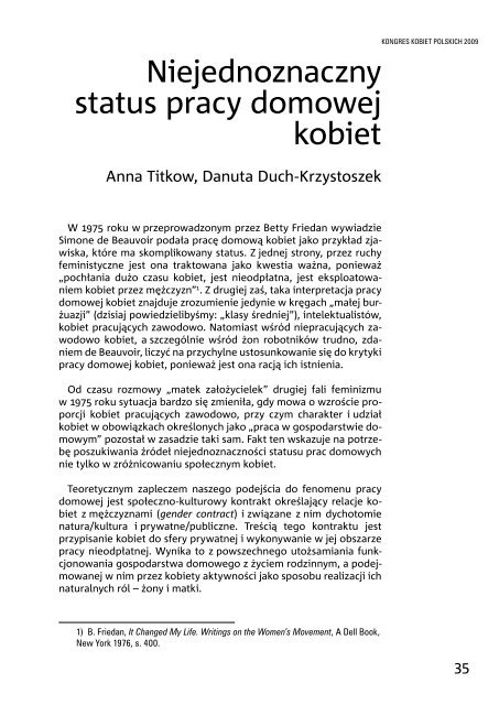 Raport-kobiety dla Polski Polska dla kobiet. 20 lat transformacji ...