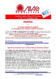 Newsletter n. 70 (7 / 20 giugno 2013) - Mag