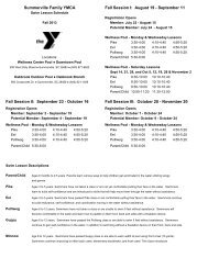 Fall Swim Lessons Calendar - Summerville Family YMCA