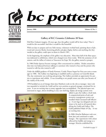 Jan. - Potters Guild of BC