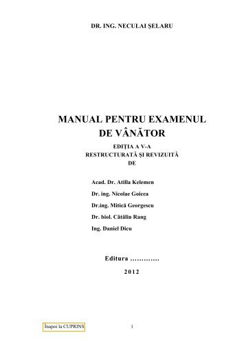 MANUAL PENTRU EXAMENUL DE VÃNÄTOR - AGVPS