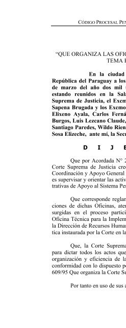 Código Procesal Penal de la República del ... - Poder Judicial