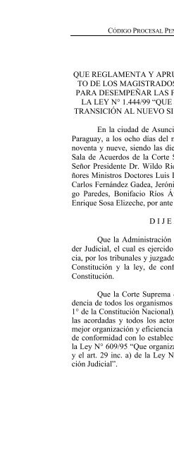 Código Procesal Penal de la República del ... - Poder Judicial