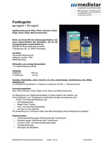 Forthoprim - MEDISTAR Arzneimittelvertrieb GmbH
