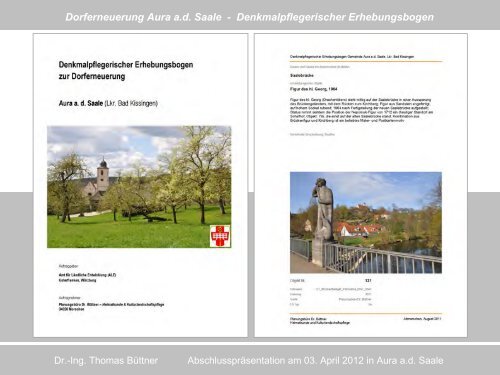 Denkmalpflegerischer Erhebungsbogen - Aura an  der Saale