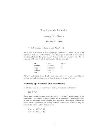 The Lambda Calculus