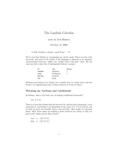 The Lambda Calculus