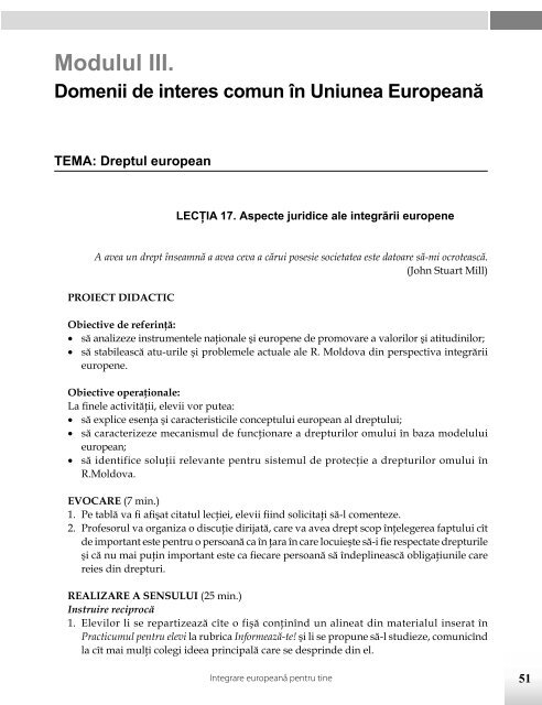 Integrare europeanÄ pentru tine - Pro Didactica