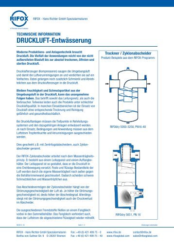 DRUCKLUFT-Entwässerung - Rifox-Hans Richter GmbH