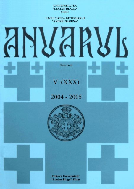 clean up But Patois ANUARUL ACADEMIC 2004-2005 - Facultatea de Teologie &quot;Andrei ...