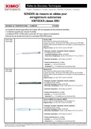 SONDES de mesure et câbles pour enregistreurs ... - Kimo Canada