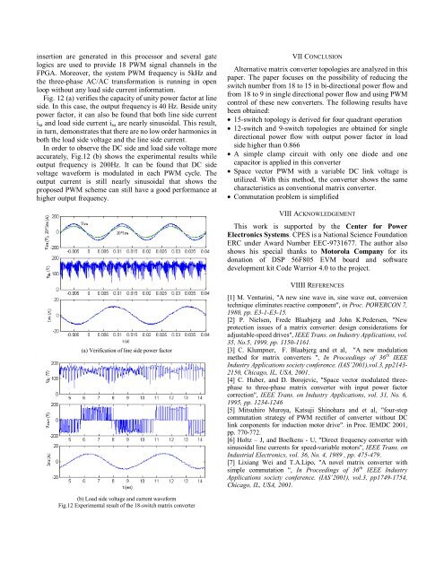 Matrix Converter Topologies With Reduced Number of ... - CPES