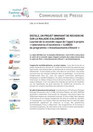 Lire le communiqué de presse DISTALZ - Institut Pasteur de Lille