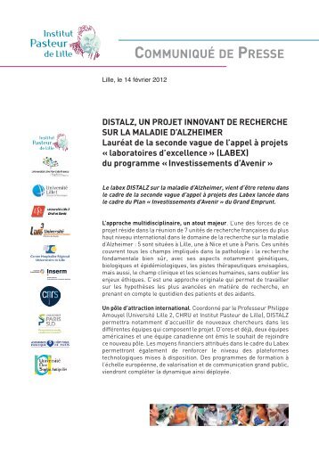 Lire le communiqué de presse DISTALZ - Institut Pasteur de Lille