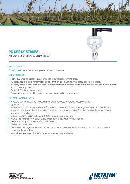 PC SPRAY STAKES - Netafim